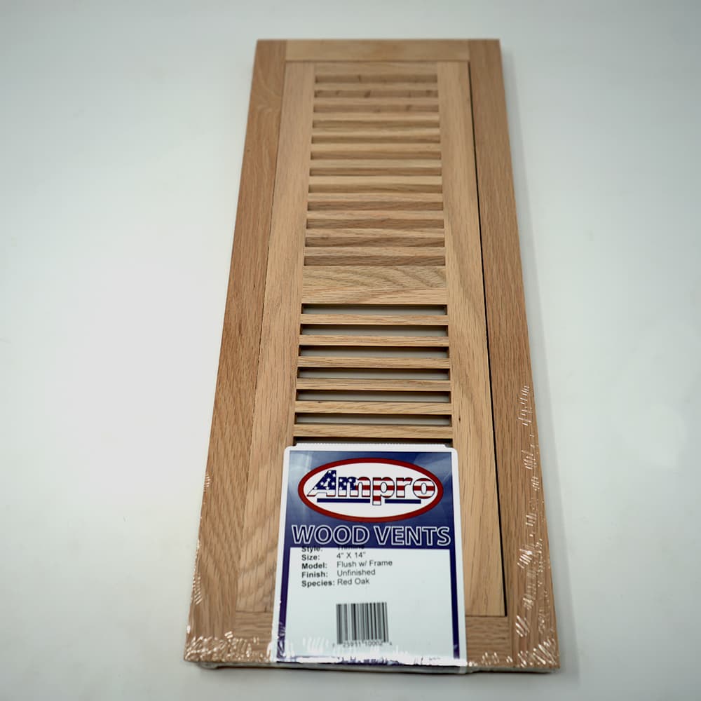 Trimline Vent - 4" x 14"  Red Oak Flush - Image 1