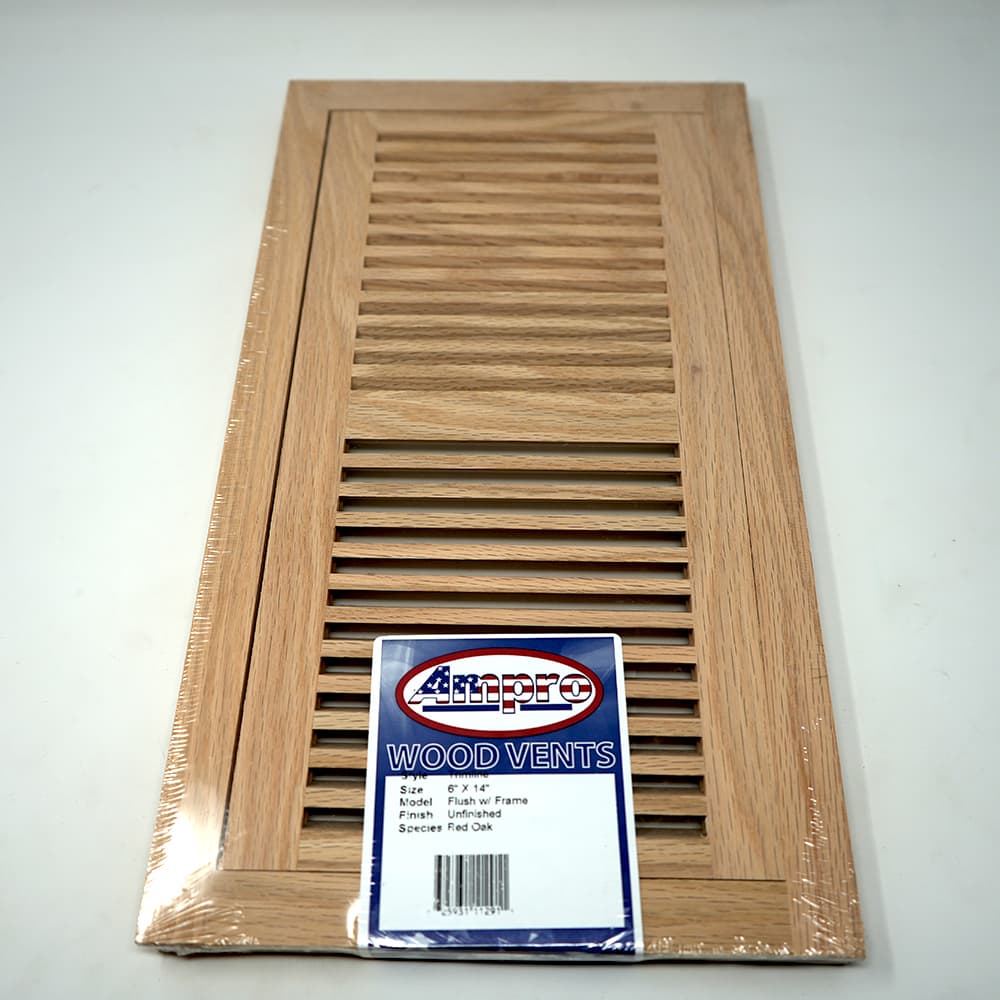 Trimline Vent - 6" x 14" Red Oak Flush - Image 1